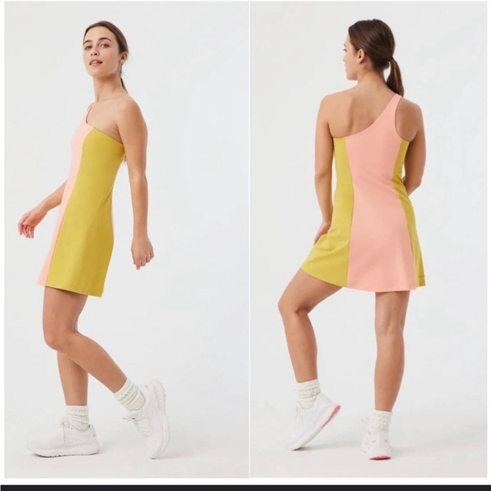 Outdoor voices Colorblock One-Shoulder Dress